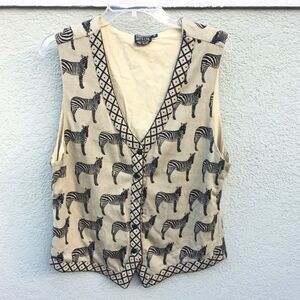 Vintage Primitive Arts Ltd. Cotton Zebra Vest